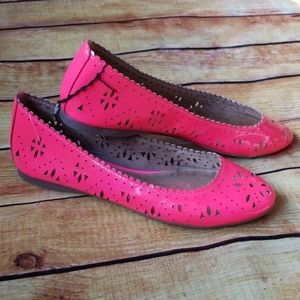 Gap Neon Pink Ballet Flats, 7M, Perforated